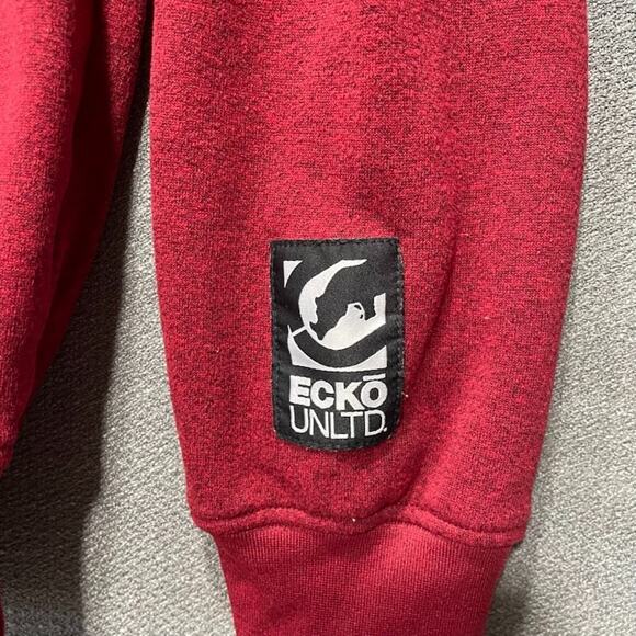 Vintage Ecko Unltd Hoodie Men's L Red Sweatshirt Y2K Hip Hop Rhino Logo Skater - Picture 6 of 10